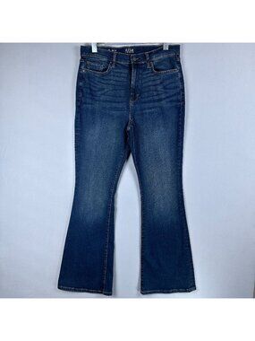A.n.a High Rise Flare Jeans Womens  Size 12 Dark Wash Stretch Denim